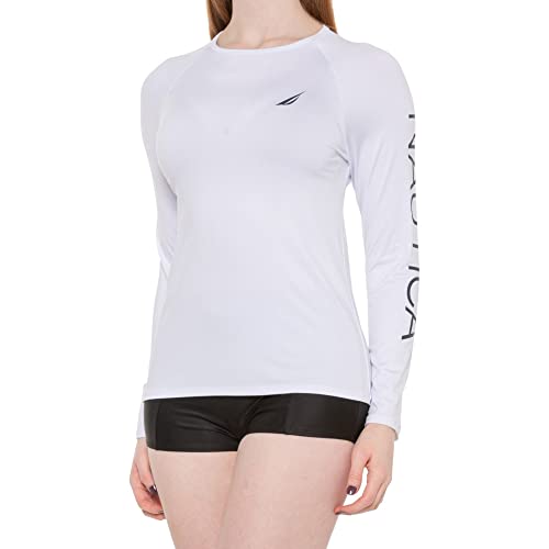 Image of Nautica Women's Long Sleeve Rashguard - Quick-Dry, UPF Protection, Swim Shirt, Pool, Beach, Hiking, Yoga, Volleyball