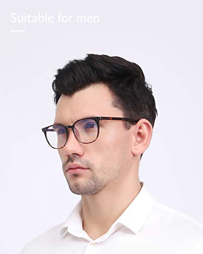 ANRRI Blue Light Blocking Glasses Lightweight Frame Blue Light Filter Lens Tortoise - Thumbnail 2