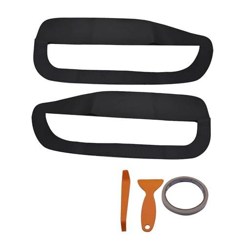 Thomletha Artificial Leather Car Front Door Panel Insert Cards Cover 2Pcs Replacement for Mustang 2005-2009 Black