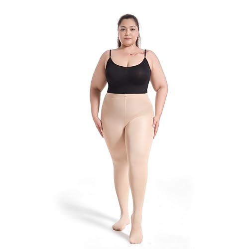 Image of Frola Plus Size Fleece Lined Tights Women Winter Warm Thermal Tights, 11+ Colors High Waisted Opaque Pantyhose