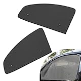 Shakas 2 PCS Car Window Shade, Sun-proof and Anti-glare Protective Cover for Blocking Heat, Breathable Privacy Curtain with Suction Cups for Free Lifting of Windows, for Cars Summer Accessory (Black)