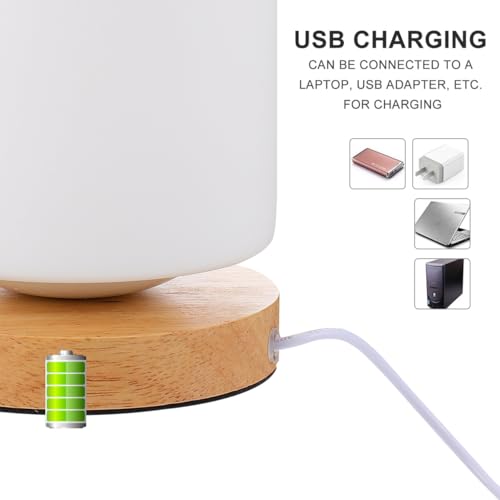Lámpara de mesa Gatuida ajustable LED cilindro madera USB miniatura 5