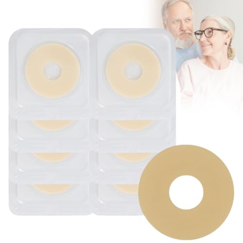 10 PCS Ostomy Barrier Rings, 4mm Thickness Moldable Colostomy Rings, Medical Grade Hydrocolloid Adhesive Barrier Rings Better Seal for Ostomy Supplies (Box of 10)