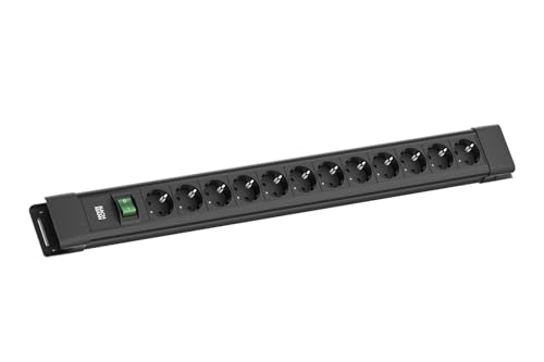 BACHMANN CONNECTUS 12xCEE7/3, 1xinterrupteur 2,0m CEE7/7 Noir