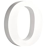 Rayher 62666000 MDF  Buchstabe O, weiß, 11 cm, Stärke 2 cm, 3D Buchstaben Holz, Holz Buchstaben groß