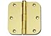 12 PC Polished Brass 3.5"X3.5" 5/8 Round Corner Interior Door Hinges