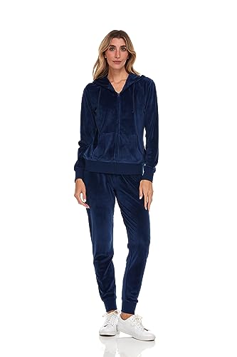 Cheetah Ladies 2 Piece Velour Jogger Set, Hoodie and Sweatpants Ladies Tracksuit