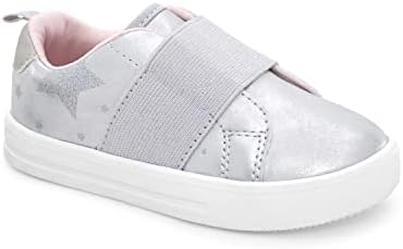 OshKosh B'Gosh Girls Lulu Slip-On Sneaker, Silver, 12 Little Kid | Image 5