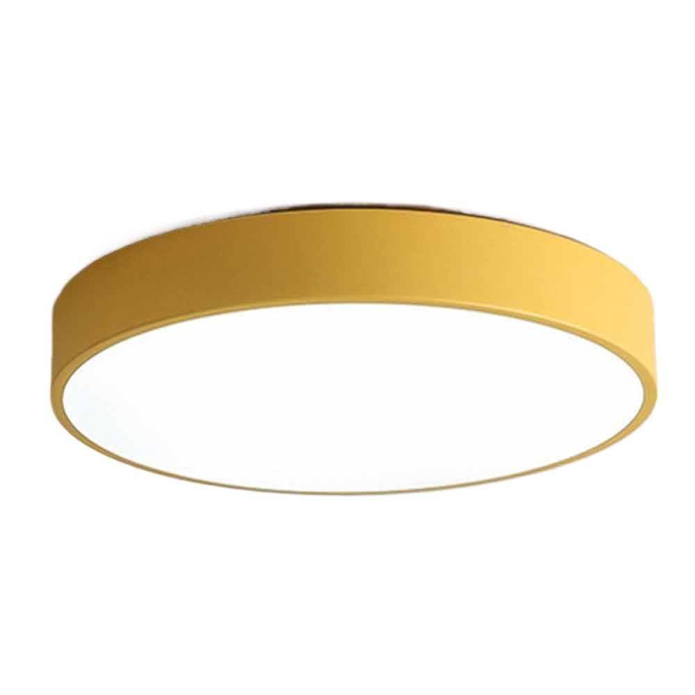ITOSUI Ultra-Thin Led Ceiling Light Colorfularons Flat Modern Round Lighting Fixture 3000-6000K Dimmable Energy Saving Ceiling Lamp with Simple Acrylic Lampshade for Living Room BedrYellow-15.7In