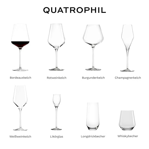 Stölzle Lausitz Bordeauxgläser Quatrophil 6er-Set 645 ml – Hochwertige Weingläser ideal für Bordeaux – Elegante Rotweingläser aus Kristallglas für maximale Aromaentfaltung – Spülmaschinen- & Stoßfest