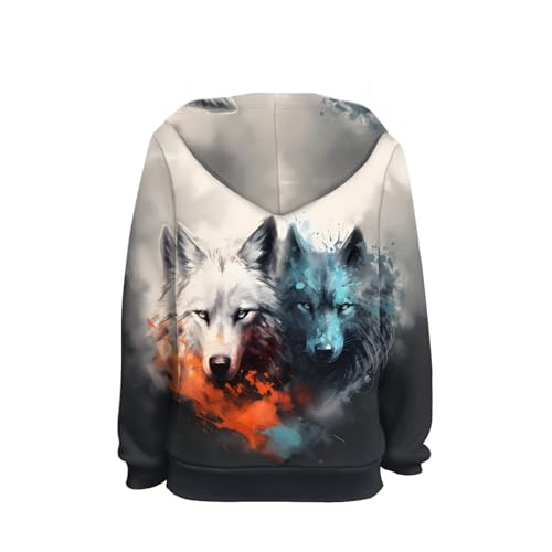 Image of GLUDEAR Teen Boys Girls Novelty Animal Galaxy Hoodies Sweatshirts Pullover
