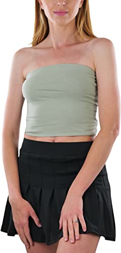 Image of ToBeInStyle Women's Cotton-Spandex Blend Stretchy Tube Top