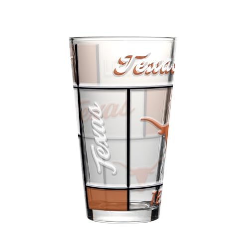 Image of Logo Brands NCAA oz Stained Glass Pint Glass - 3D Embossed Logo & Bold Team Colors - Durable Sports Fan Beer Glass for Home, Bar & Tailgates