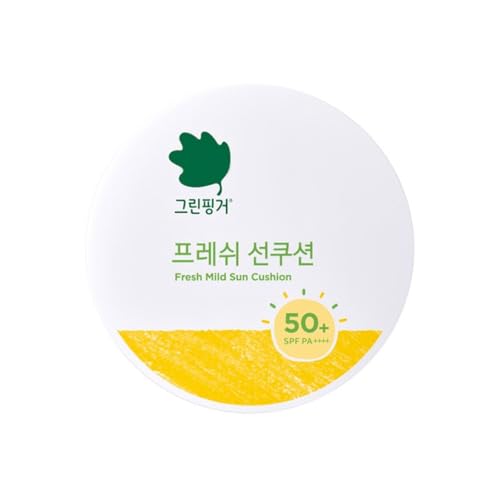 그린핑거 SUN Cushion Pact, Moist and soft UV protection, Portable and Convenient SUN Cushion Pact, SPF50+ PA++++(Fresh sun cushion), 0.42oz