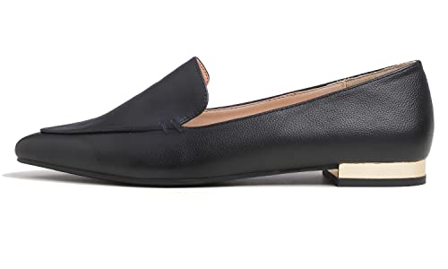 Image of FEVERSOLE Women's Loafer Flat Pointed Deco Low Heel Fashion Slip On Dress Driving Office Shoes