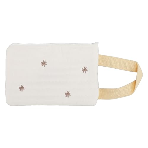 Jxngery-dispensador de toallitas húmedas de algodón para bebé, portátil, Recargable, Reutilizable, con patrón de Bordado, Cierre de Cremallera, Bolsa contenedora de toallitas (En Forma de Estrella)
