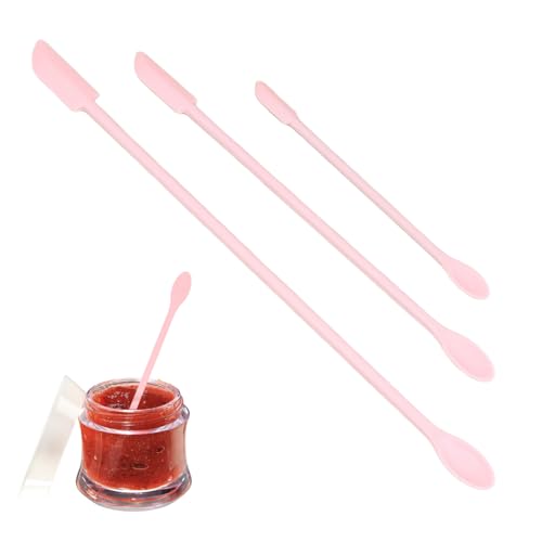 JDNFKG 1 Set di Cucchiai di Scavo Rosa, Mini Spatola al Silicio, Miscelatore A Long -Grip, Adatto per Cosmetici, Marmellate E Spezie.