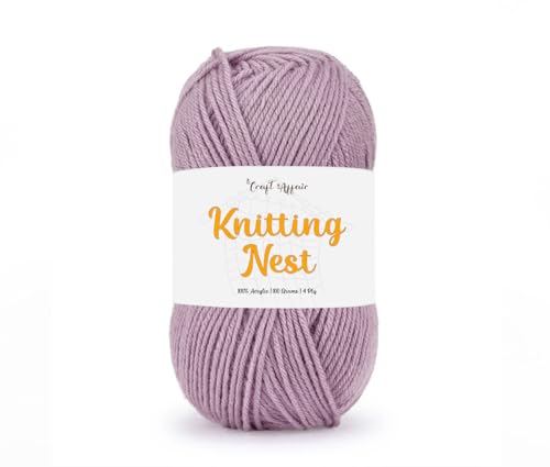 Image of Craft Affair | Knitting Nest Acrylic Yarn (200 Meter, 100 Grams, 2mm) / Woolen Yarn /Acrylic Yarn for Knitting and Crocheting-Moon Lilac