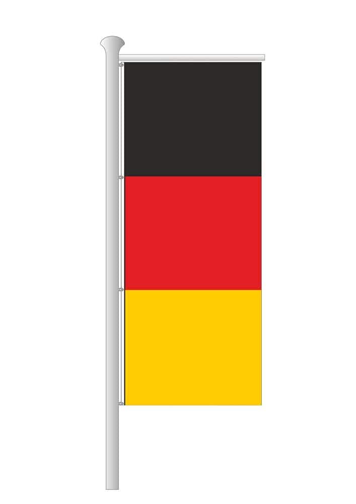 Deitert Deutschlandfahne – 150x400cm, Deutschland Flagge, Fahne für Ausleger aus reißfestem Polyester
