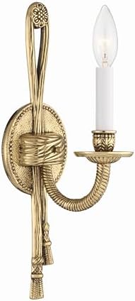 Crystorama 1 Light Olde Brass Cast Sconce