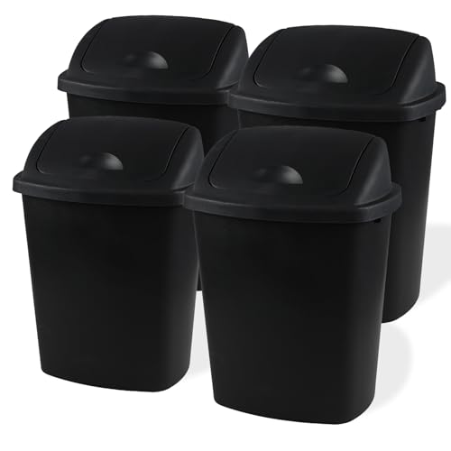Canecas de basura plásticas 6 galones negras 4 unidades