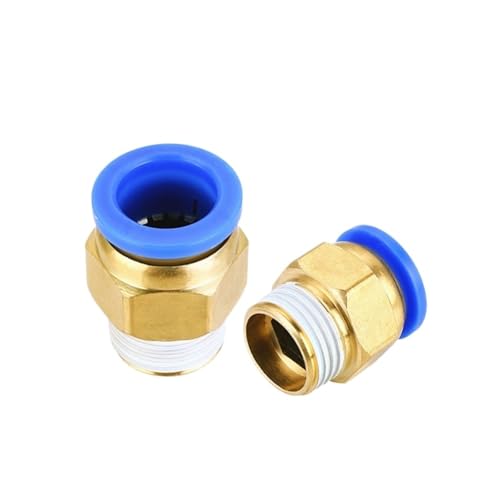Racor neumático PC 14mm rosca 3/8 evita fugas de aire comprimido 6