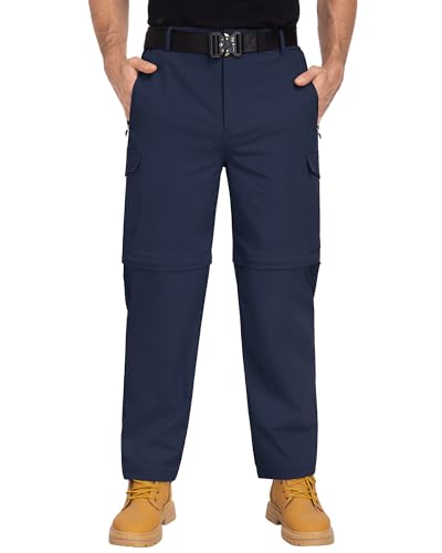 Mens Tactical Hiking Pants Lightweight Quick Dry Waterproof Convertible Cargo Pants with 6 Pockets3