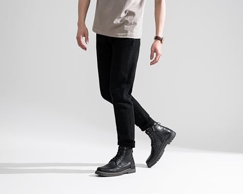Image of Jousen Mens Boots Casual Motorcycle Boot for Men Chukka Zipper Combat Botas Para Hombre Fashion