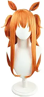 マヤノトップガン Mayano Top Gun 対応 アニメ コスプレ ウィッグ 耐熱 人工繊維 プリセット カール レースフロント 調整可能 ハロウィン 仮装 パーティー 変身 用