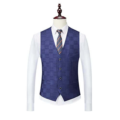 Plaid Suit Men's Suit Vest Pants Business British Wedding Dress Banquet Slim Jacket Pants Three Sets3