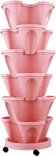 Macetas apilables verticales para exteriores, macetas de jardín multicapa, para fresas, verduras, hierbas