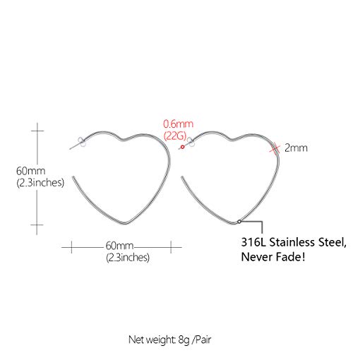 FOCALOOK Orecchini a Cerchio Grandi Argento Nero