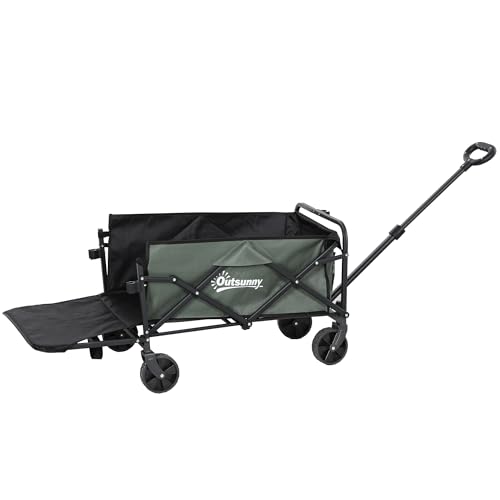 Outsunny Gartenwagen 120 kg belastbar, klappbar Transportwagen mit...