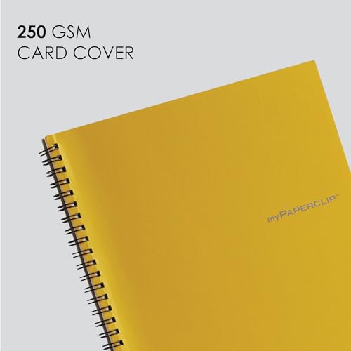 Image of myPAPERCLIP NeoWiro B5 Spiral Ruled Notebook | 160 Pages, 80 GSM, 250 GSM Soft Cover, B5 (6.93 x 9.84 in) | Wiro Bound | Yellow