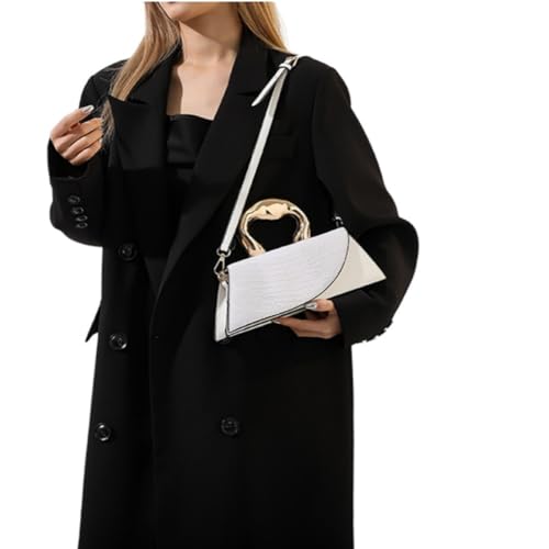 Image of Women Vegan Leather Evening Handbag Crocodile Pattern Handle Clutch Purse Cross Body Envelope Bag