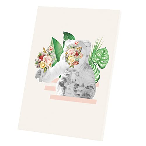 Toile imprimée astronaute en fleur affiche collage art haut de gamme