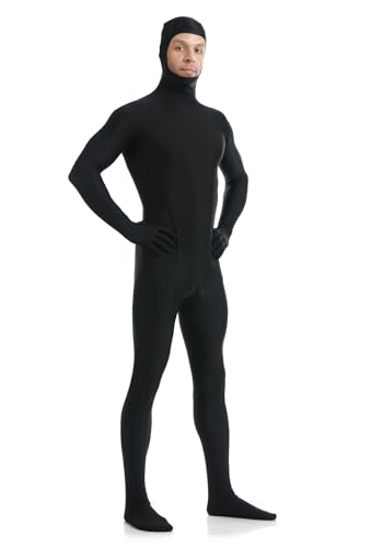 Image of ATHX Men's and Women's Spandex Open Face Bodysuit Costume Adult Stretchy Halloween Cosplay Body Suit Zentai Suit Outfits
