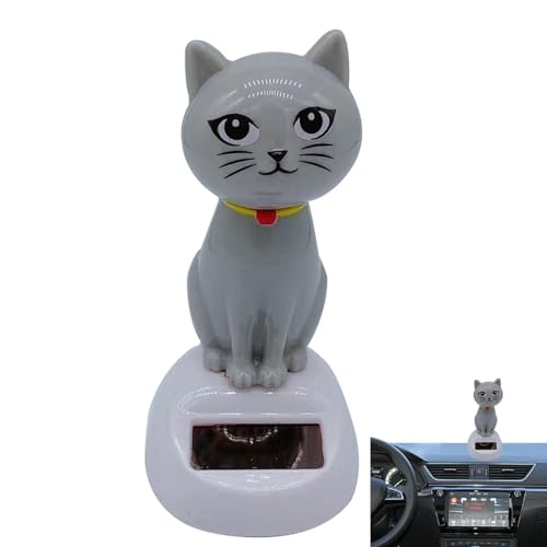 Danceuse solaire Cat Cat - Tableau de bord de décoration alimentaire d'énergie solaire | Figurine oscillante mignonne | Petite fête de la maison d'ornement, voiture de voiture Énergie solaires