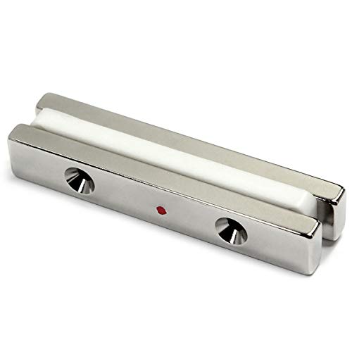 CMS MAGNETICS - (2 Pack) Grade N45 North Pole Neodymium Bar Magnets 1/4 x 1/2 x 3 Inches with Two #6 Countersunk Holes - Strong Industrial Strength