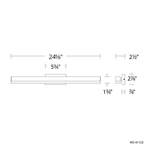 Image of WAC Lighting dweLED, Styx 25in LED Bathroom Vanity or Wall Light 3-CCT 2700K-3000K-3500K Set to 3000K in Brushed Aluminum