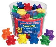 Three Bear Family Counters, Rainbow Set, 96Pcs, Multi, Sold as 1 Set, 96 Each per Set