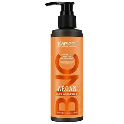 KARSEELL- Acondicionador para el Cabello sin Aclarado - Aceite de Argán, Proteínas y Biotina - Acondicionador Pelo Seco y Dañado, Pelo encrespado - Desenredante - Suavidad y Brillo Intenso, 200ml.