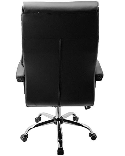 Cadeira Escritório Presidente Siena Preta com Molas Ensacadas