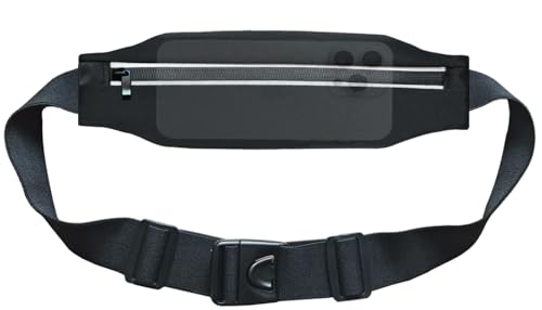 AIKENDO Riñonera para correr, para hombres y mujeres [se adapta a todos los teléfonos], cinturón de dinero, accesorios reflectantes para correr, soporte para teléfono para ejercicio, maratón, trotar