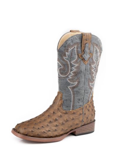 Roper Bumps (Big Kid) Western Boot, Brown, 4 US Unisex
