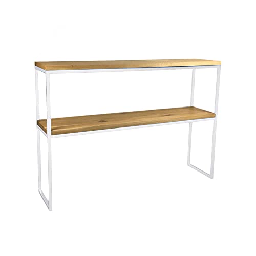 Mesa Consola Mesa Estrecha para Sofá Mesa Consola Mesa Consola Estrecha Mesas Consola Delgadas, Mesa Auxiliar Alta para Sofá Mesa de Entrada de Madera Maciza Mesa de Pasillo con Estante, par