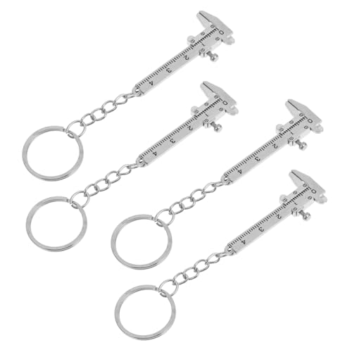 ULDIGI 4Pcs Vernier Caliper Keychain Portable Sliding Gauge for Precise Measurement Stylish Finish for Depth Tasks