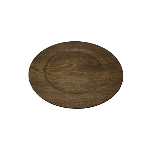 Juego 12 Platos Redondos de Madera 13 Pulgadas Marrón miniatura 2