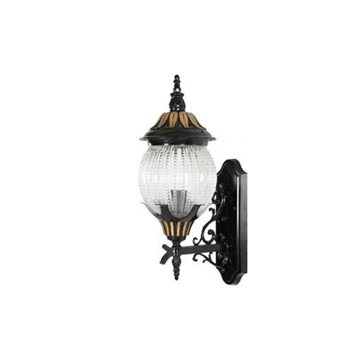 Lumière murale retro outdoor en aluminium noir avec verre imperméable pour villa