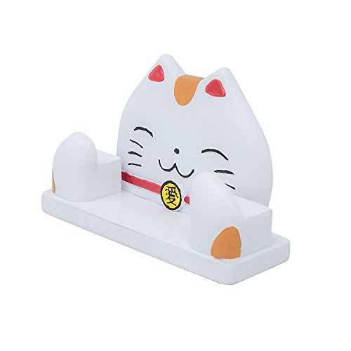 JewelryNanny Fun Animal Eyeglass Holder Stand for Kids Women - Securely Hold Kids Eyeglasses, Adult Reading Glasses Like Glasses Organizer for Desk, Bedside Nightstand - Maneki Neko Lucky Cat